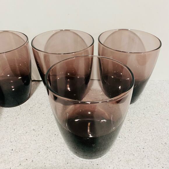 Purple old fashioned glasses mod 1970’s barware cocktails set (6) Libbey? - Picture 4 of 7